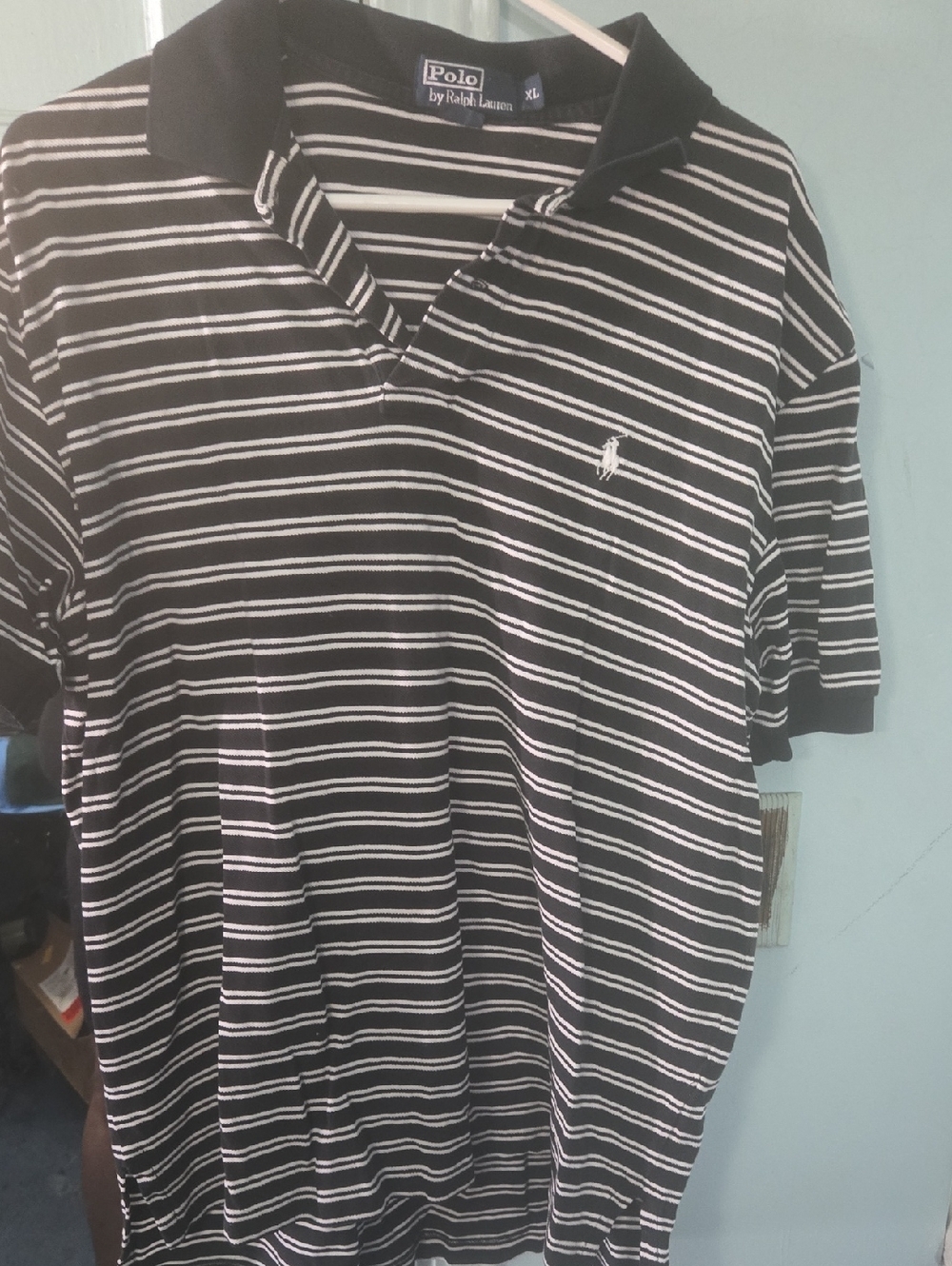 Polo by Ralph Lauren Black and White Striped Polo
